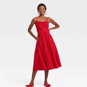 A New Day (target) 2024 Elegant Red Midi Dress EUC worn one time!